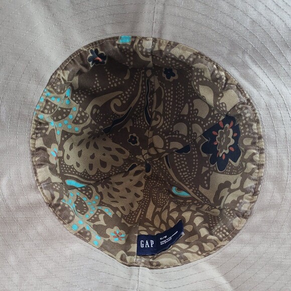 The Gap Boho Hippie Style Floppy Sun Hat Beige Wide Brimmed 100% Cotton Size S/M - Picture 5 of 12